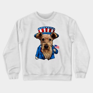 Fourth Of July Airedale Terrier Crewneck Sweatshirt